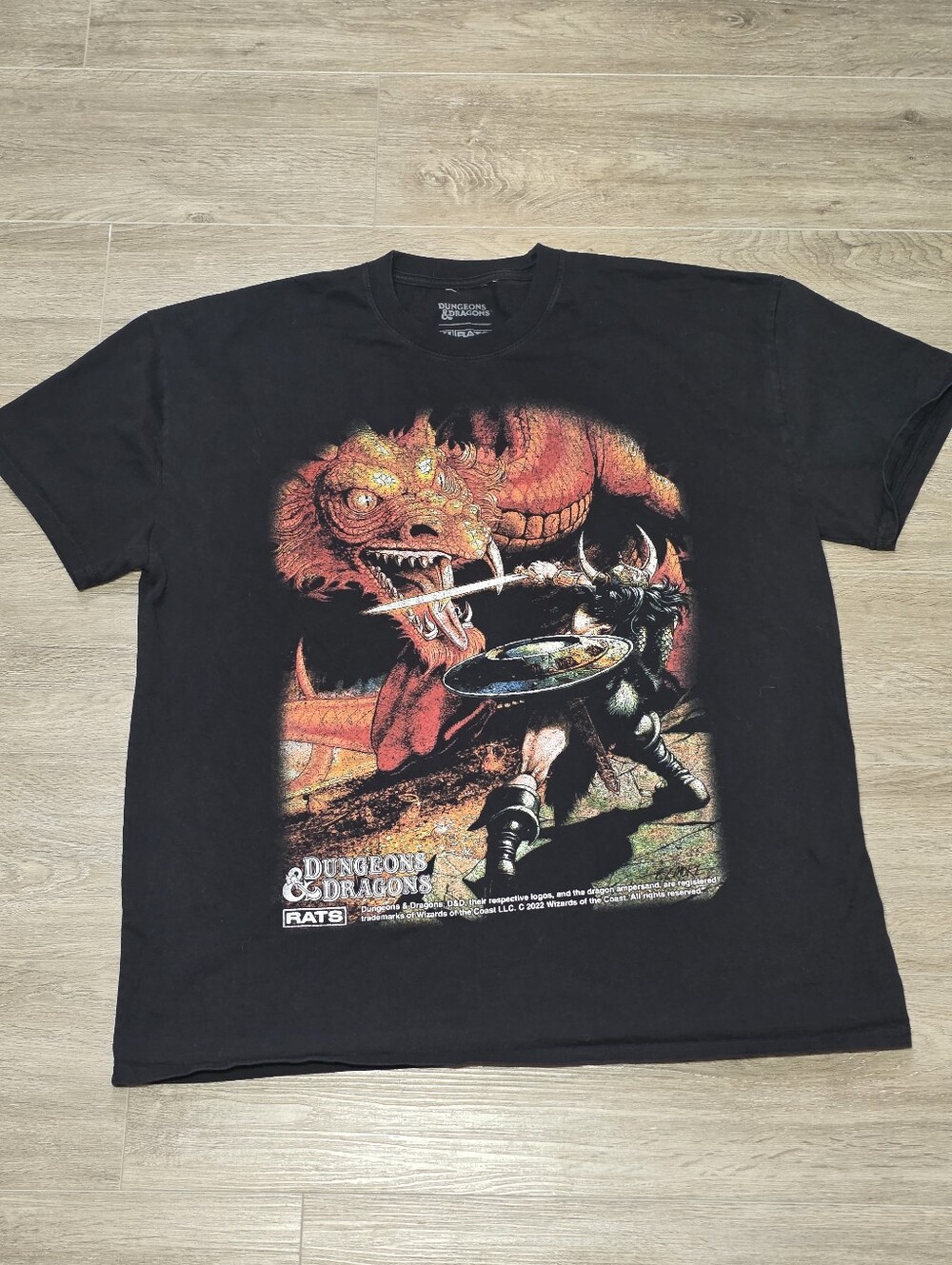 Rats Get Fat X Dungeons & Dragons Mens Tshirt Sz M Cotton